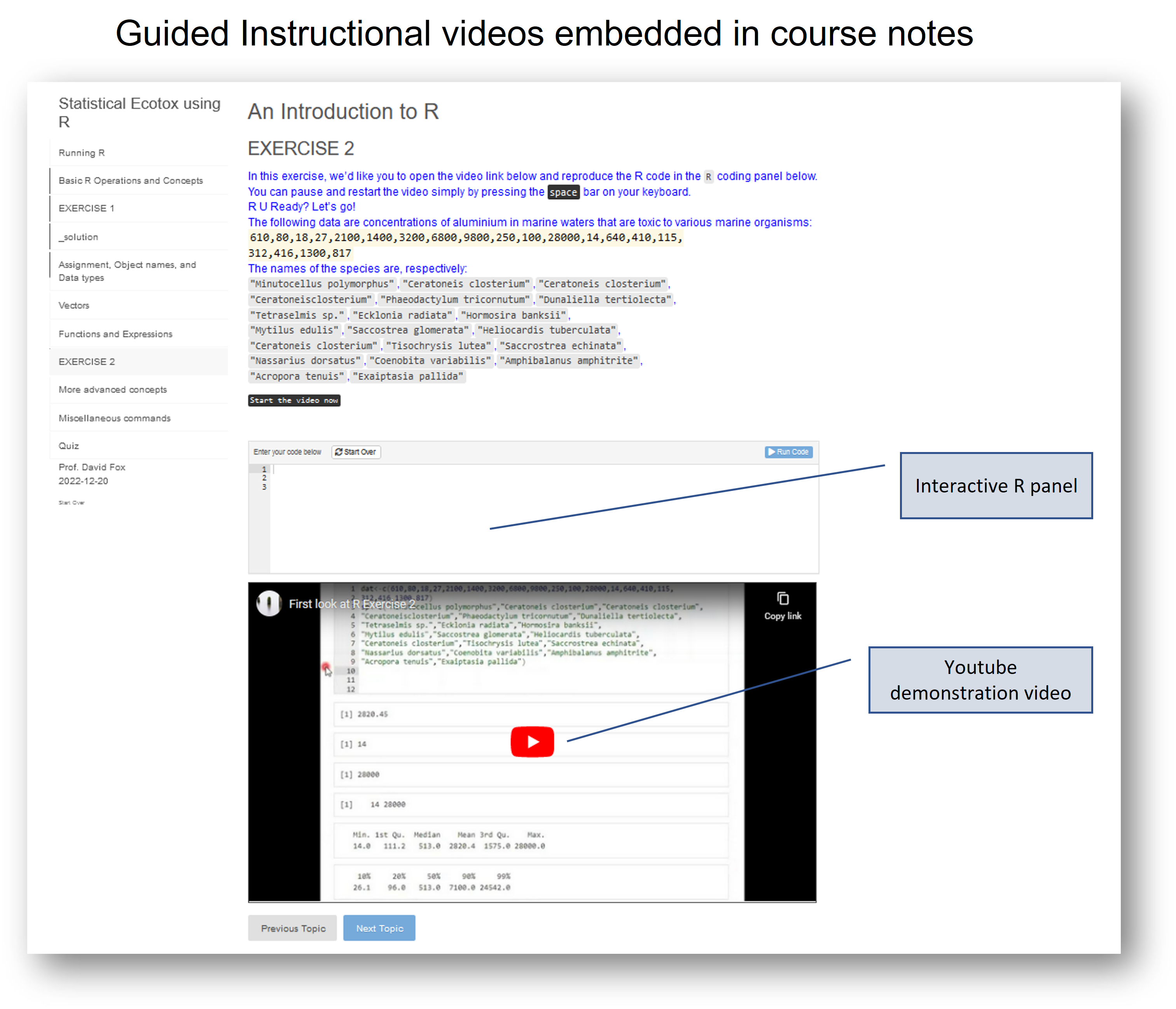 guided instructional video